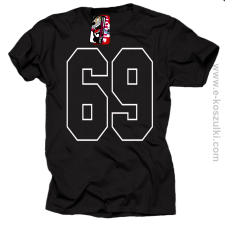 69 - duże cyfry kontur - koszulka męska