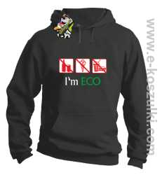 I'm ECO NO EAT - bluza z kapturem szary
