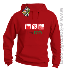I'm ECO NO EAT - bluza z kapturem czerwony