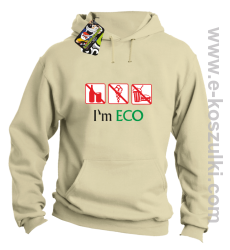 I'm ECO NO EAT - bluza z kapturem beżowy