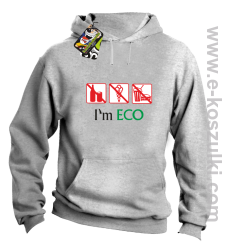 I'm ECO NO EAT - bluza z kapturem melanż