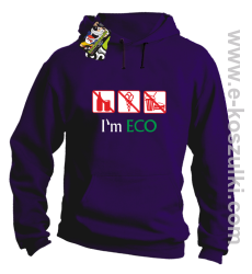 I'm ECO NO EAT - bluza z kapturem fioletowy