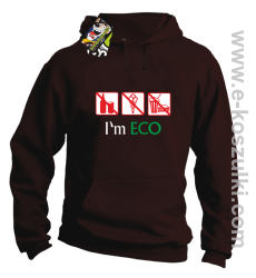 I'm ECO NO EAT - bluza z kapturem brązowy
