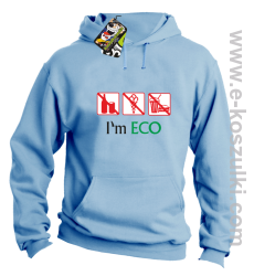 I'm ECO NO EAT - bluza z kapturem błękitny