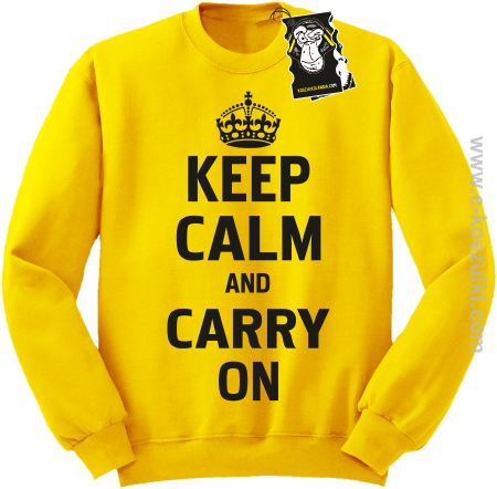 Keep calm and carry on - modna bluza z nadrukiem bez kaptura