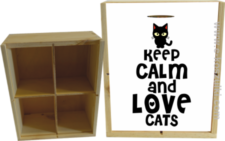 Keep Calm and Love Cats BlackFilo - skrzynka ozdobna 