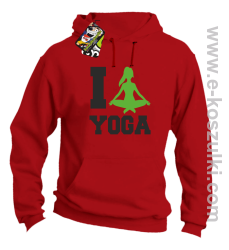 I love YOGA - bluza z  kapturem czerwony