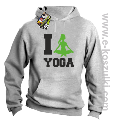 I love YOGA - bluza z  kapturem melanż