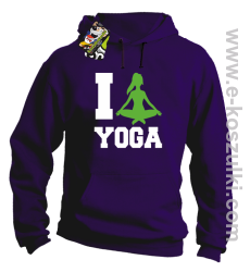 I love YOGA - bluza z  kapturem fioletowy