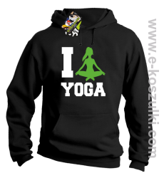 I love YOGA - bluza z  kapturem czarny