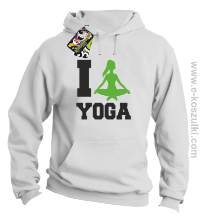I love YOGA - bluza z  kapturem biały