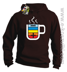 Kubek naładowany energią - bluza z kapturem brązowa