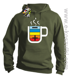 Kubek naładowany energią - bluza z kapturem khaki