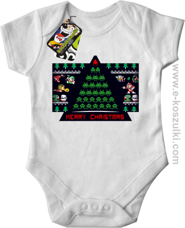 Merry Christmas Retro Games White