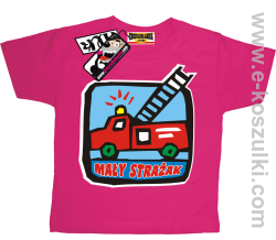 Mały strażak koszulka dziecięca - różowy