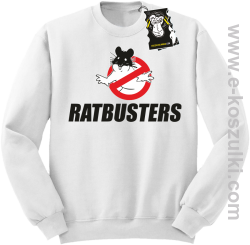 Ratbusters - bluza z nadrukiem bez kaptura biała