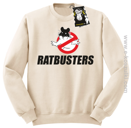 Ratbusters - bluza z nadrukiem bez kaptura beżowa