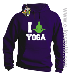 I love YOGA - bluza z kapturem fioletowy