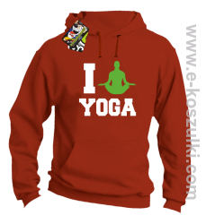 I love YOGA - bluza z kapturem pomarańczowy