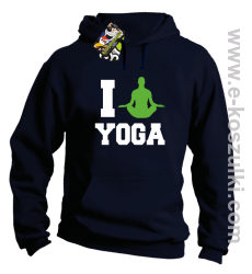 I love YOGA - bluza z kapturem granatowy