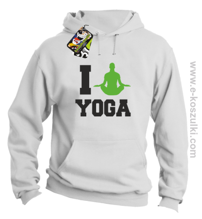 I love YOGA - bluza z kapturem biały