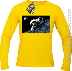 Kosmonauta na księżycu - longsleeve męski żółty