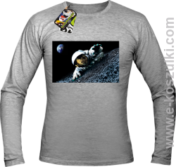 Kosmonauta na księżycu - longsleeve męski melanżowy