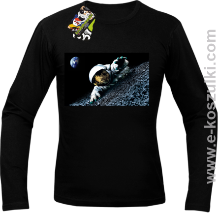 Kosmonauta na księżycu - longsleeve męski czarny