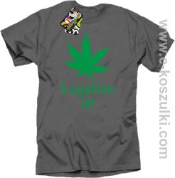 Legalize it gandzia ganja - koszulka męska szara