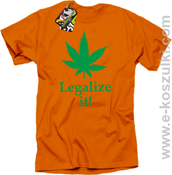 Legalize it gandzia ganja - koszulka męska pomarańczowa
