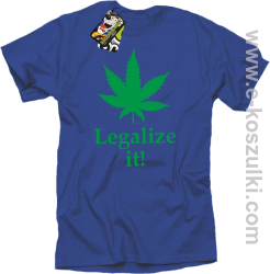 Legalize it gandzia ganja - koszulka męska niebieska