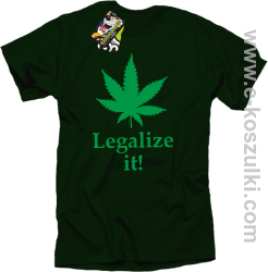 Legalize it gandzia ganja - koszulka męska zieleń butelkowa