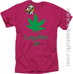 Legalize it gandzia ganja - koszulka męska różowa