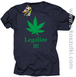 Legalize it gandzia ganja - koszulka męska granatowa
