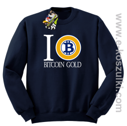 I love Bitcoin Gold - bluza męska bez kaptura granatowa