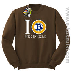 I love Bitcoin Gold - bluza męska bez kaptura brązowa