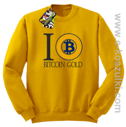 I love Bitcoin Gold - bluza męska bez kaptura żółta