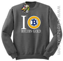 I love Bitcoin Gold - bluza męska bez kaptura szara