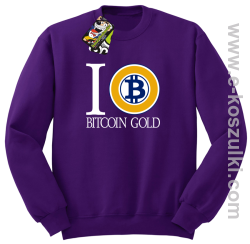 I love Bitcoin Gold - bluza męska bez kaptura fioletowa