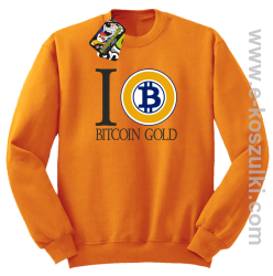 I love Bitcoin Gold - bluza męska bez kaptura pomarańczowa