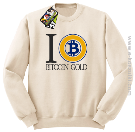 I love Bitcoin Gold - bluza męska bez kaptura beżowa