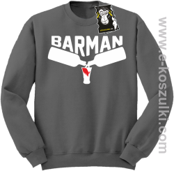 barman - bluza barmańska bez kaptura szara
