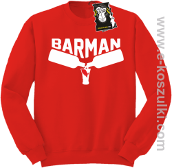 barman - bluza barmańska bez kaptura czerwona