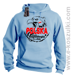 POLSKA WIELKA NIEPODLEGŁA - bluza z kapturem błękitna