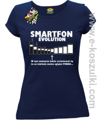 Smartfon evolution - koszulka damska - granatowa