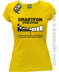 Smartfon evolution - koszulka damska - żółta