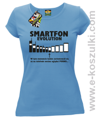 Smartfon evolution - koszulka damska - błękitna