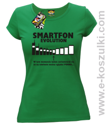 Smartfon evolution - koszulka damska - zielona