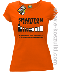 Smartfon evolution - koszulka damska - pomarańczowa