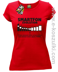 Smartfon evolution - koszulka damska - czerwona
